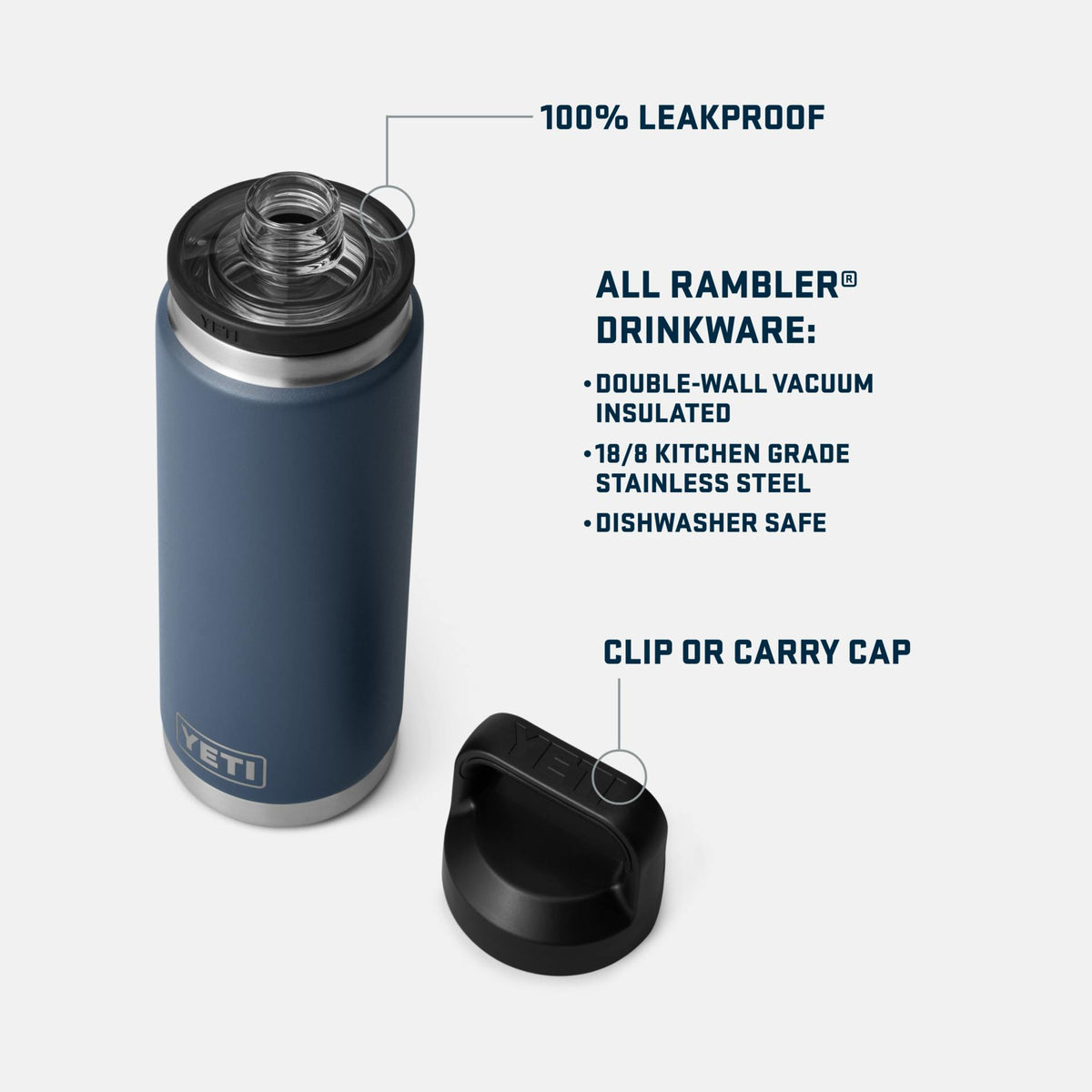 Rambler 26 oz Water Bottle — Color-Blocked Chug Cap Upland Bird Olive product photo 3