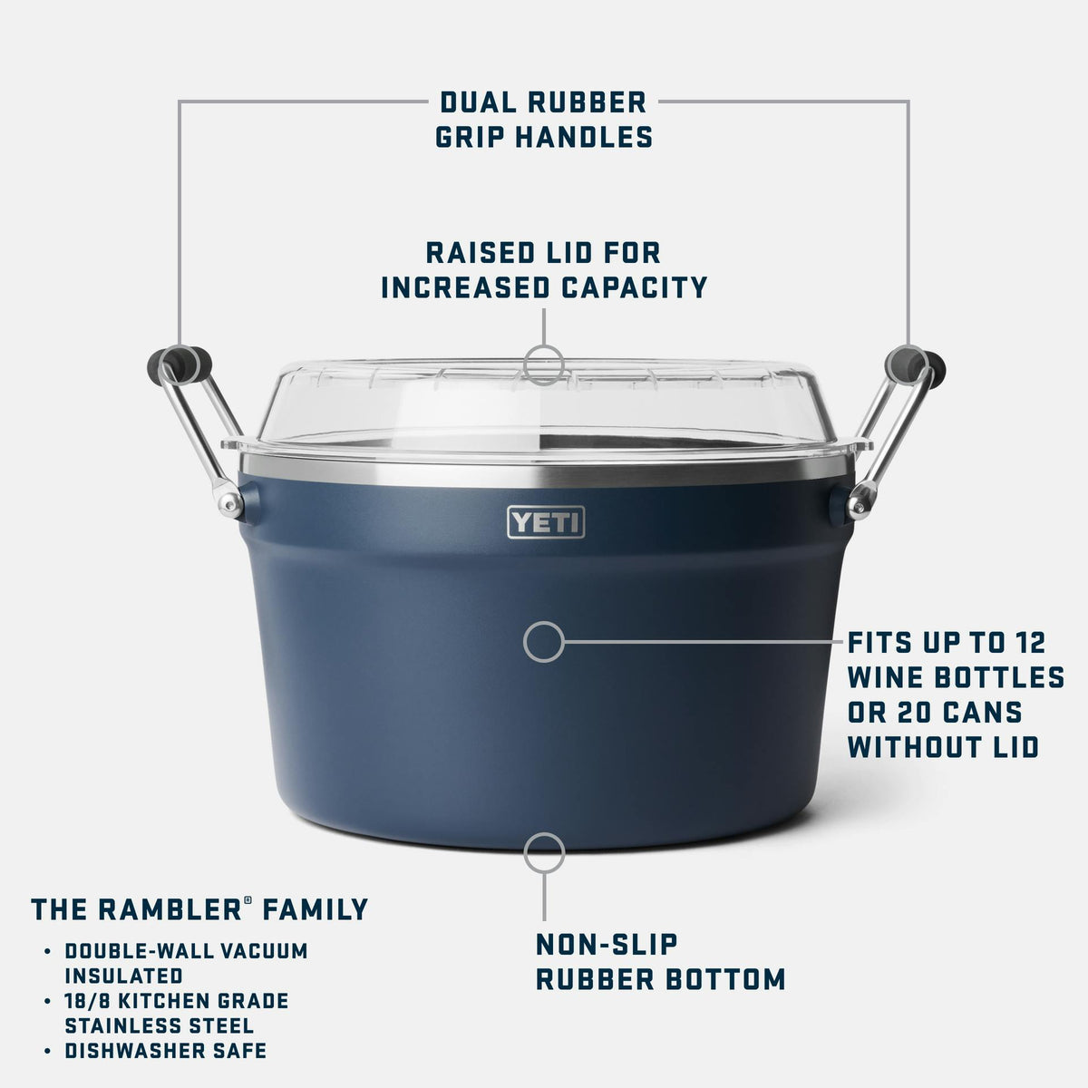 Rambler Beverage Tub — Raised Lid Cape Taupe product photo 3