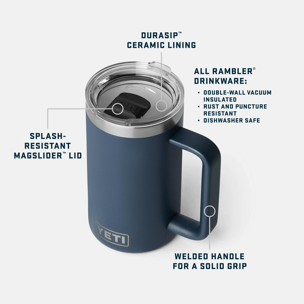 Rambler 24 oz Mug — DuraSip Ceramic Lining Wetlands Camo product photo 4