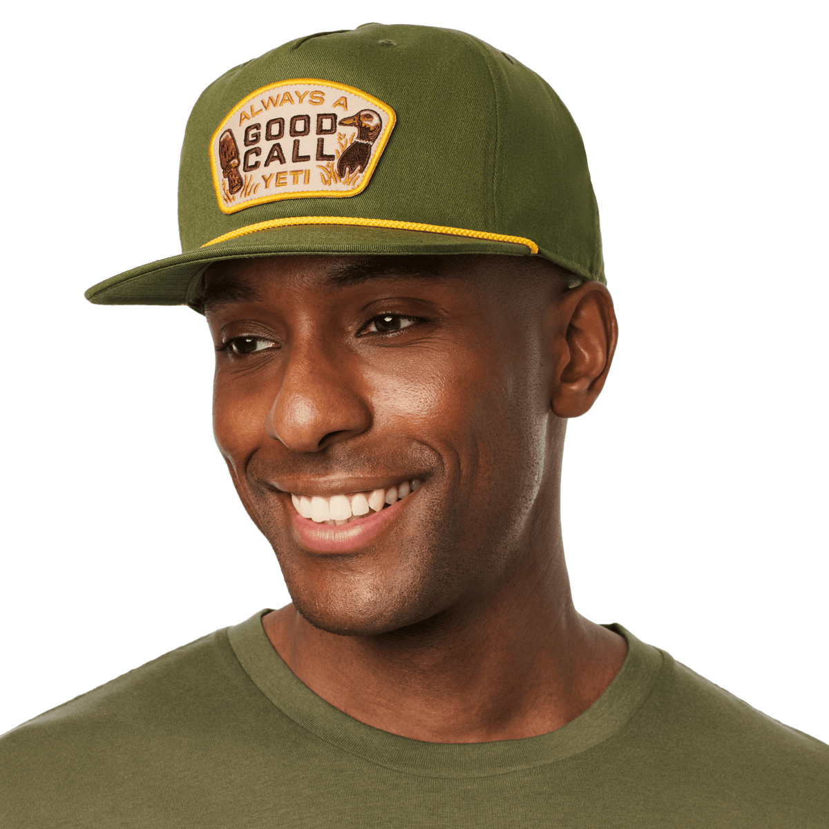 Good Call Flat Brim Rope Hat Dark Green product photo 5