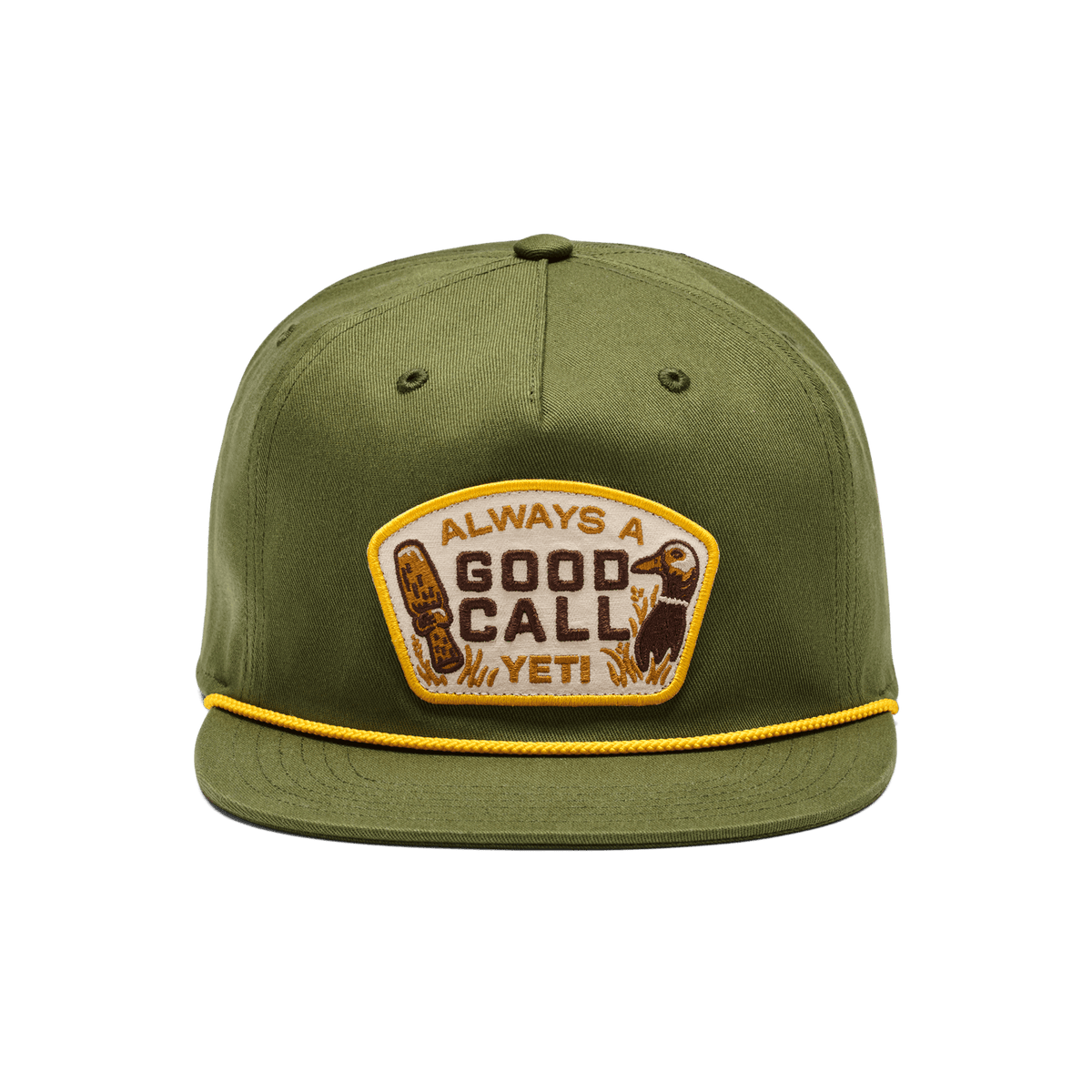 Good Call Flat Brim Rope Hat Dark Green product photo 1