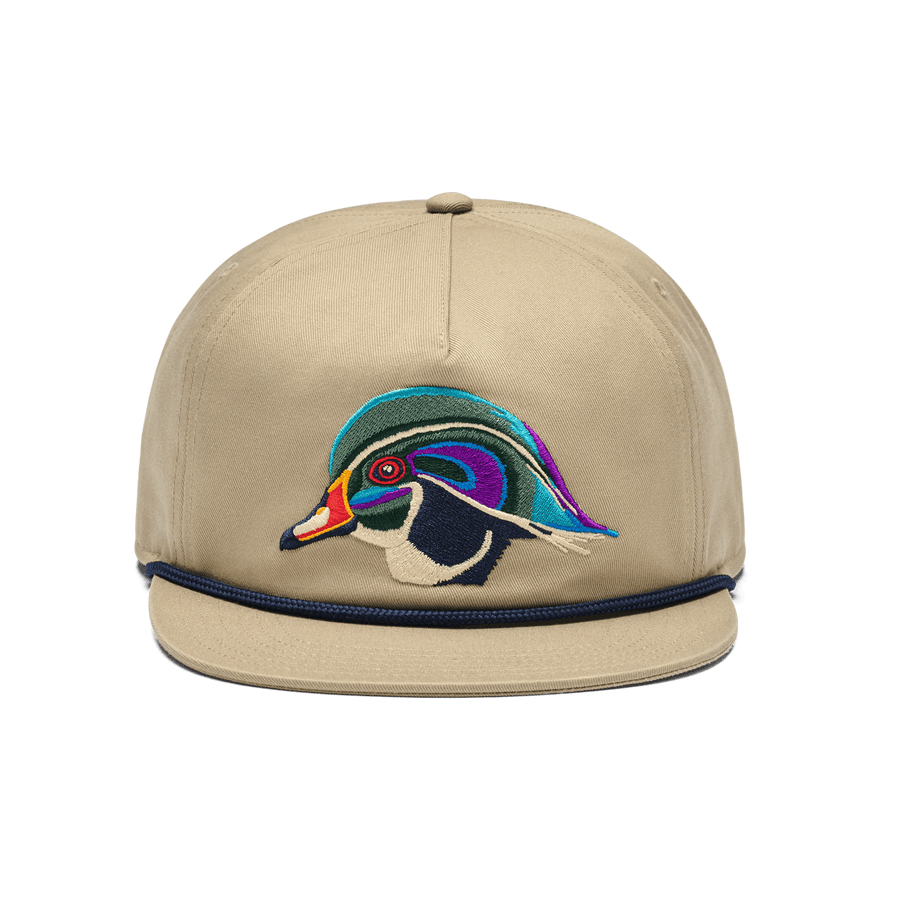 Wood Duck Flat Brim Rope Hat Khaki product photo 1