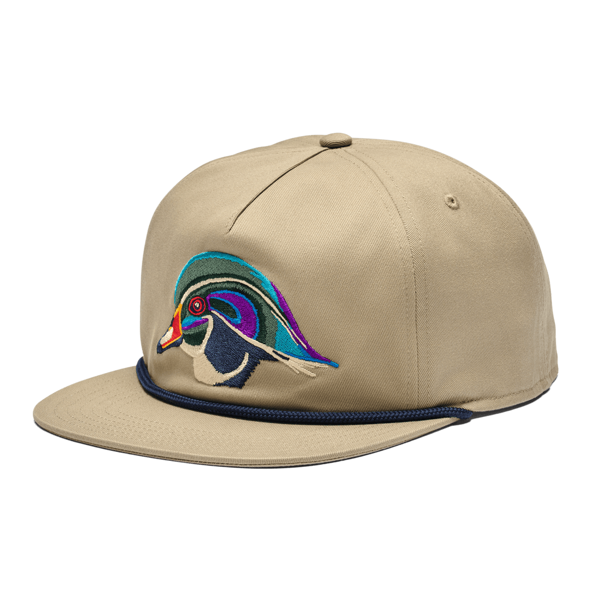Wood Duck Flat Brim Rope Hat Khaki product photo 2