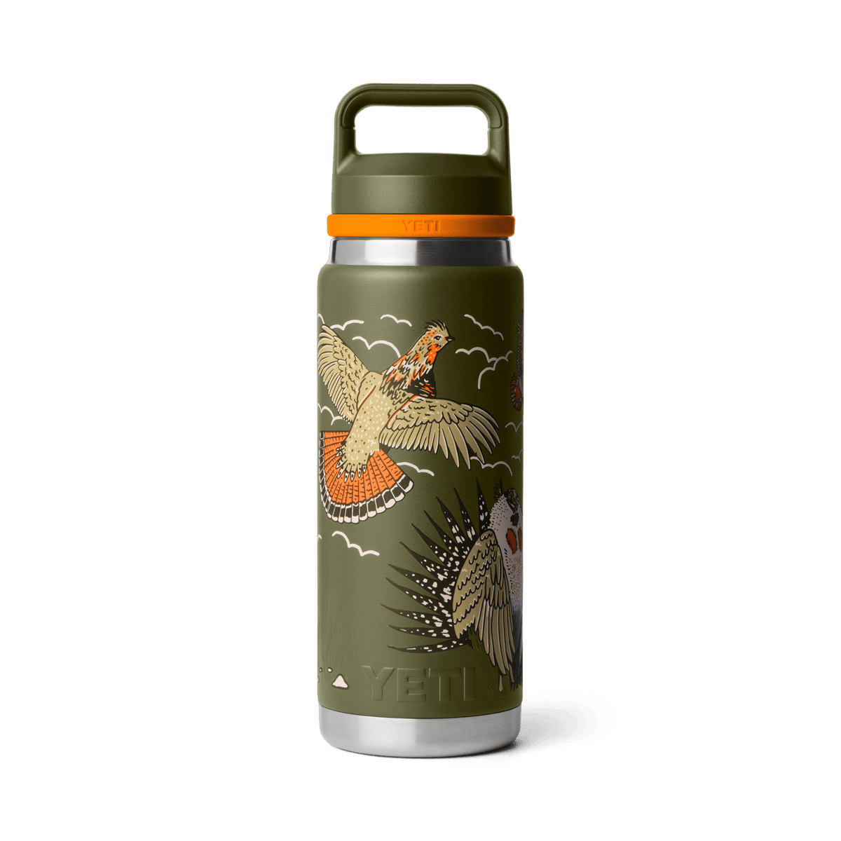 Rambler 26 oz Water Bottle — Color-Blocked Chug Cap Upland Bird Olive product photo 2