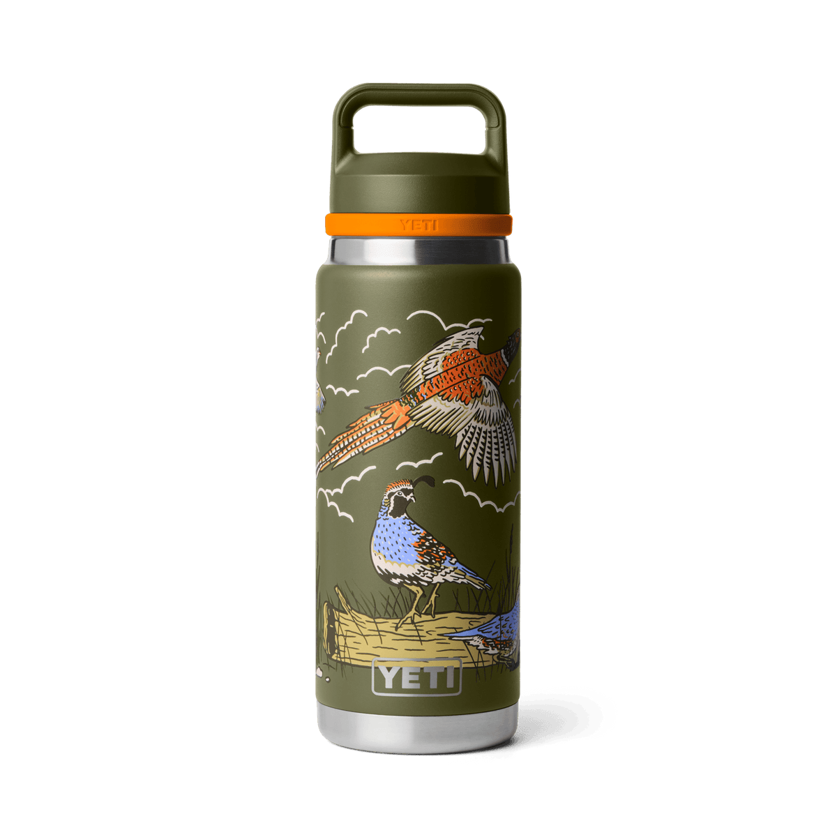 Rambler 26 oz Water Bottle — Color-Blocked Chug Cap Upland Bird Olive product photo 1