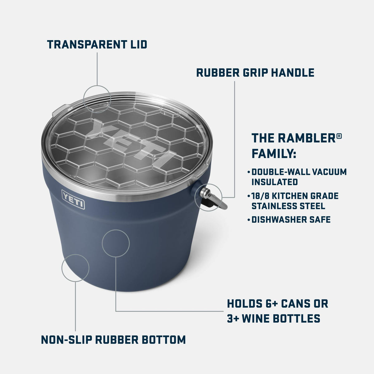 Rambler Beverage Bucket — Lid White product photo 3